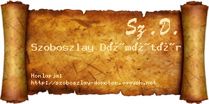 Szoboszlay Dömötör névjegykártya
